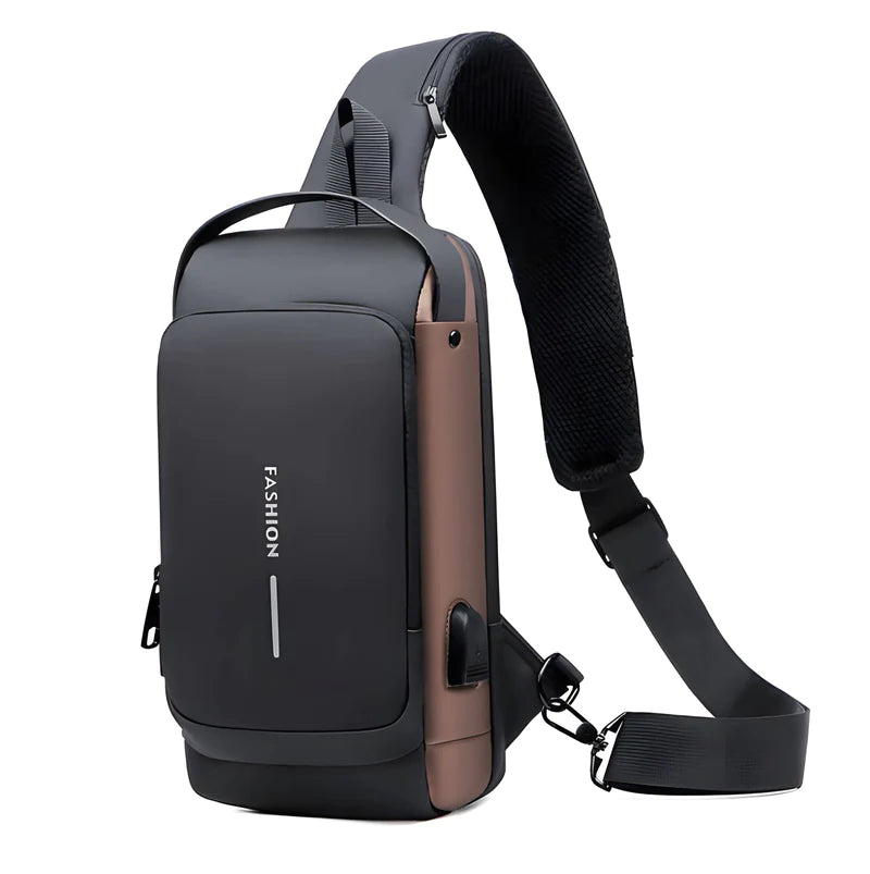 Bolsa de Ombro Antifurto com Carregamento USB
